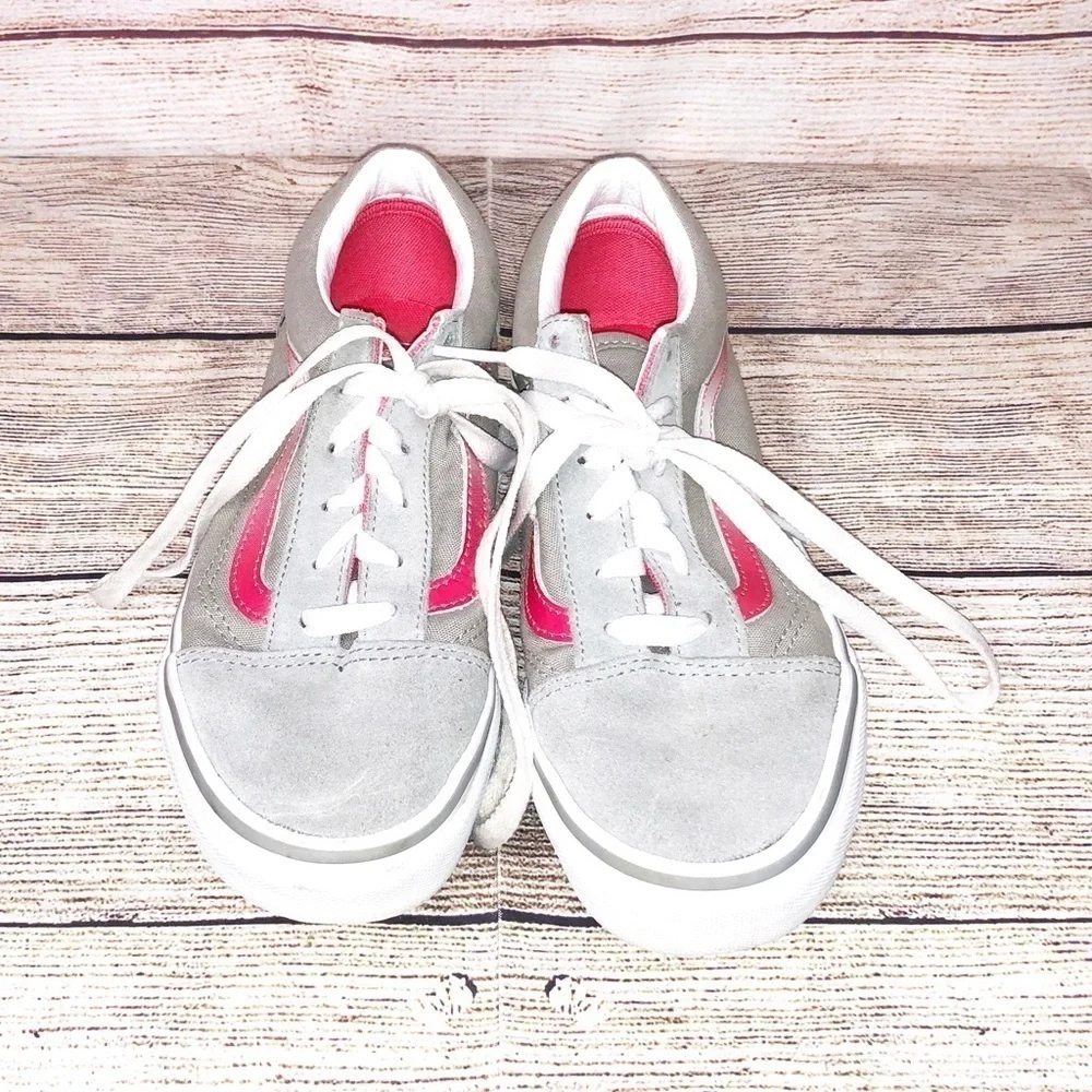 Vans Pink/Gray Old Skool Lace Up Low Top Sneakers Size 5